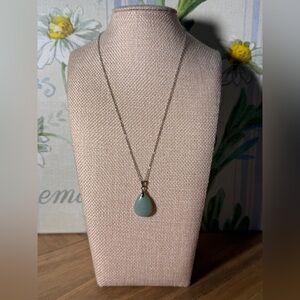Genuine blue-water jade pendant women’s necklace silver handcrafted